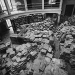 Libri alluvionati nell’emiciclo magazzini della BNCF